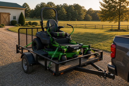 EGO POWER+ Z6 52-Inch Battery Zero-Turn Mower utility trailer delivery lifestyle view